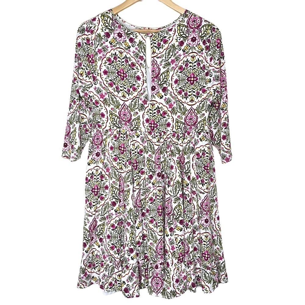 Torrid Ivory Floral Print Challis Skater Dress Size 00 (Size 10 M/L) - Picture 3 of 9